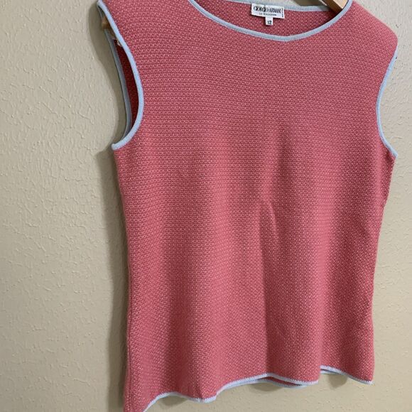 Emporio Armani Le Collezioni Women’s Cashmere Sleeveless Top Rose Pink Sz 12 - Picture 2 of 8